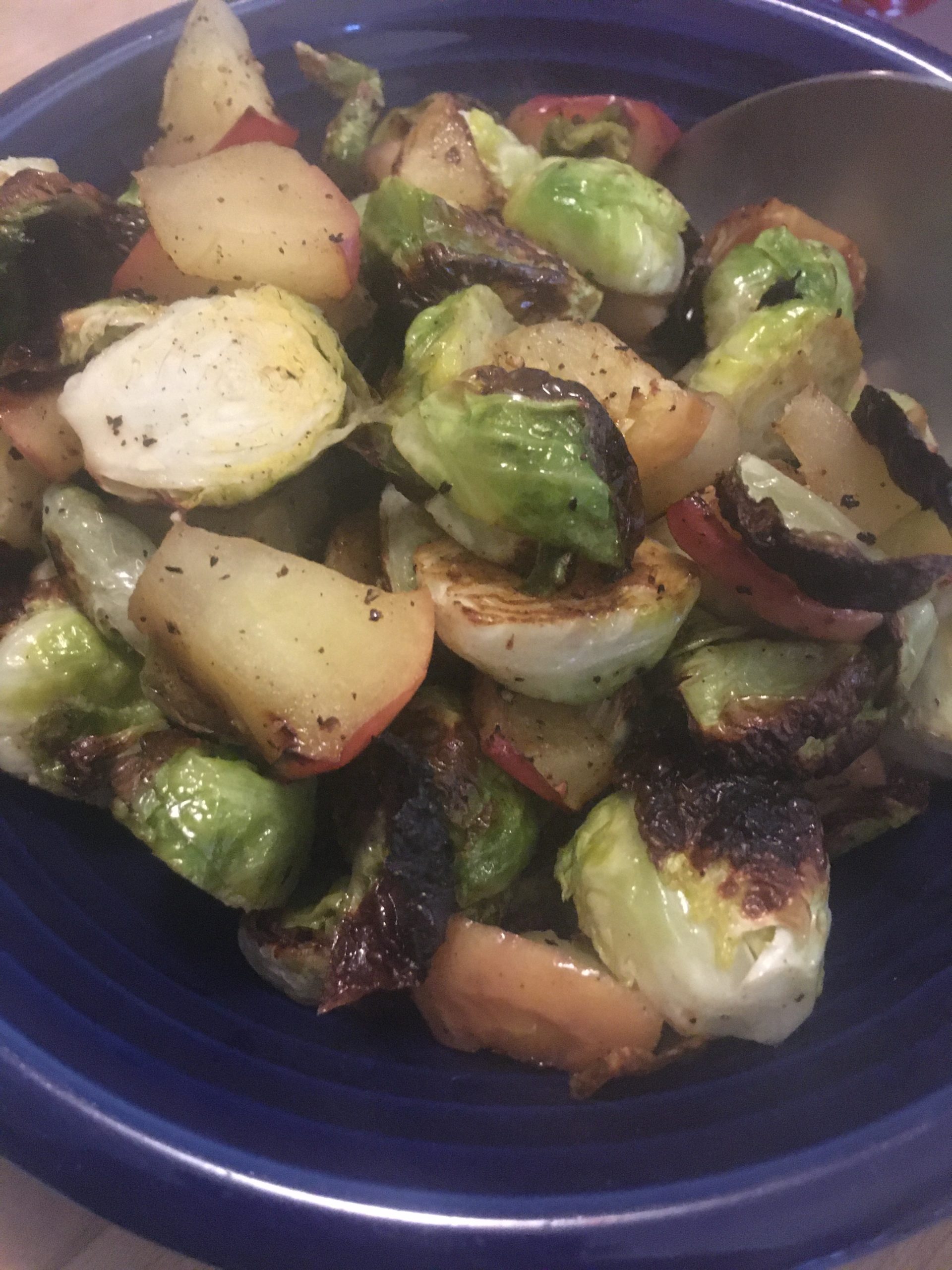 roasted brussel sprouts ready for eating!